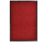 vidaXL Paillasson Tapis d'Entrée Tapis de Porte Tapis de Bureau Tapis Antidérapant Anti-Poussière Pêche Saleté Maison Rouge 117x220 cm PVC