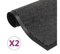 Vidaxl Paillassons Rectangulaires 2 Pcs 40 X 60 Cm Anthracite