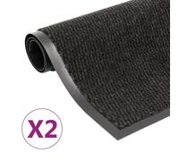 Vidaxl Paillassons Rectangulaires 2 Pcs 40 X 60 Cm Noir