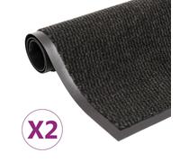 Vidaxl Paillassons Rectangulaires 2 Pcs 80 X 120 Cm Noir