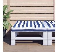 vidaXL Palletkussen gestreept 70x70x12 cm stof blauw en wit360484 G