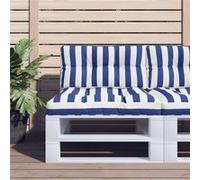 vidaXL Palletkussen gestreept 80x40x12 cm stof blauw en wit360616 G