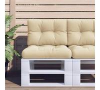vidaXL Coussins de palette lot de 2 beige tissu
