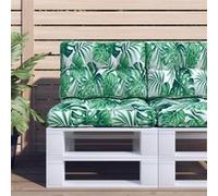 vidaXL Palletkussens 2 st stof bladpatroon360679 G