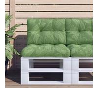 vidaXL Palletkussens 2 st stof bladpatroon360686 Vert G