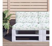 Vidaxl Coussins De Canapé Palette 2 Pcs Motif De Feuilles Tissu