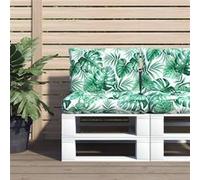 Vidaxl Coussins De Palette Lot De 2 Motif De Feuilles Tissu