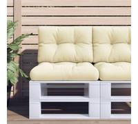 Palletkussens 2 st stof crÃmekleurig360647