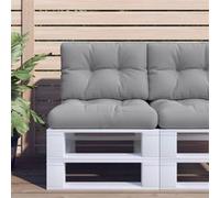 vidaXL Coussins de palette – Tissu gris – Lot de 2