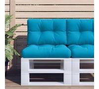 vidaXL Lot de 2 coussins de palette en tissu bleu