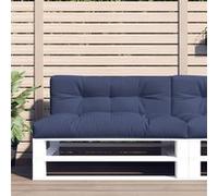 vidaXL Lot de 2 Coussins de Palette, Galettes de Chaise avec Dossier, Coussins de Siège, Décoration Jardin Terrasse Patio, Bleu Marine Tissu