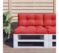 vidaXL Coussins de palette – Lot de 2 pour canapé/jardin – Rouge tissu