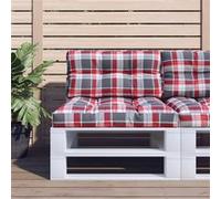 vidaXL Palletkussens 2 st stof ruitpatroon rood360702 Rouge G