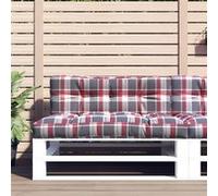 Vidaxl Coussins De Palette Lot De 2 Motif À Carreaux Rouge Tissu