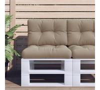Vidaxl Coussins De Palette Lot De 2 Taupe Tissu