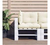 vidaXL Palletkussens 3 st stof crÃmekleurig47475 Crème G