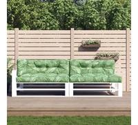 vidaXL Lot de 5 Coussins de Palette, Galettes de Chaise avec Dossier, Décoration Jardin Terrasse Patio Extérieur, Motif de Feuilles Tissu