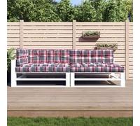 Vidaxl Coussins De Palette 5 Pcs Motif À Carreaux Rouge Tissu 314586 Multicolore