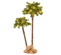 vidaXL Palmier artificiel double avec LED 125 cm et 210 cm