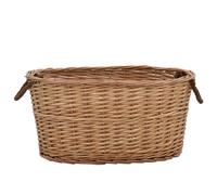 vidaXL Panier à bois avec poignées 56x40x28 cm osier naturel