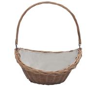vidaXL Panier à bois de chauffage Saule avec poignée 57 x 46,5 x 52 cm Marron