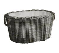 vidaXL Panier à bois de chauffage avec poignées 59x42x28 cm Gris Saule