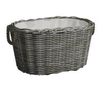 vidaXL Panier à bois de chauffage avec poignées 60x40x28 cm Gris Saule