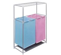 vidaXL Panier à linge à 2 compartiments 2 pièces avec séchoir