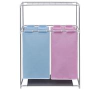 vidaXL Panier à linge à 2 compartiments avec séchoir