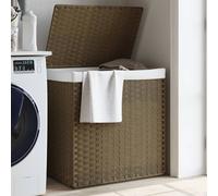 vidaXL Panier à linge avec 2 sections 53x35x57 cm résine tressée 372034