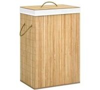 vidaXL Panier à Linge avec 2 Sections Corbeille à Linge Bac à Linge Rangement de Vêtements Salon Chambre Salle de Bain Maison Bambou 72 L