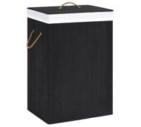 vidaXL Panier à linge avec 2 sections bambou noir 72 L 320745