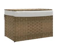 vidaXL Panier à linge avec couvercle 55,5x35x34 cm résine tressée 372049
