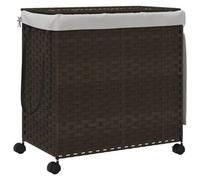 vidaXL Panier à linge avec roulettes marron foncé 60x35x60,5 cm 372040