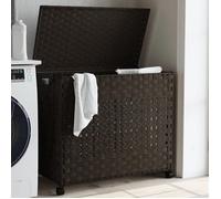 vidaXL Panier à linge avec roulettes marron foncé 66x35x60 cm 372045