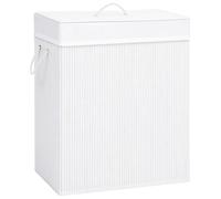 vidaXL Panier à linge avec une seule section bambou blanc 83 L