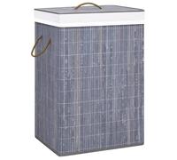 vidaXL Panier à linge avec une seule section en bambou - Gris - 320755