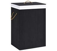 vidaXL Panier à linge Corbeille en bambou 1 section Rangement salon/chambre noir