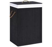 vidaXL Panier à linge avec une seule section bambou noir 320757