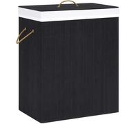 vidaXL Panier à linge avec une seule section bambou noir 83 L 320758