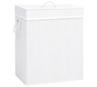 vidaXL Panier à linge avec une seule section bambou blanc 83 L 320752