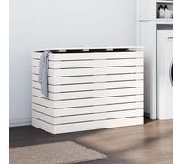 vidaXL Panier à linge blanc 88,5x44x66 cm bois massif de pin 832320