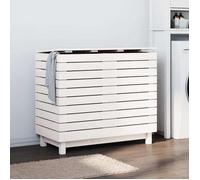 vidaXL Panier à linge blanc 88,5x44x76 cm Bois massif de pin 832324