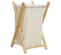 Panier à linge - vidaXL - Bambou - Blanc crème - Design contemporain - Pliable
