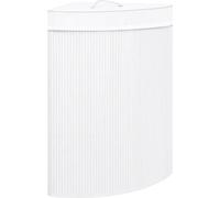 vidaXL Panier à linge d'angle en bambou blanc 60 L