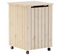 vidaXL Panier à linge et roulettes RANA 45x45x64 cm bois massif de pin, bac à linge, trieur de linge, corbeille à linge, poubelle à linge