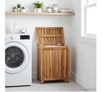 vidaXL Panier à Linge Naturel 50 x 35 x 60 cm Bois de teck massif