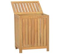 vidaXL Bac à linge en bois de teck massif 50 x 35 x 60 cm