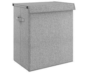 vidaXL Panier à linge pliable Gris 51x34,5x59 cm Tissu en faux lin