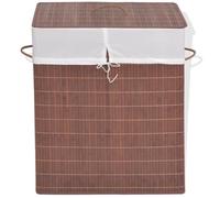 vidaXL Panier à linge rectangulaire Bambou Marron